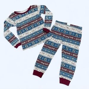 Harry Potter Kids Hogwarts Long John Pajama Set - Blue, Red & White | Size 4